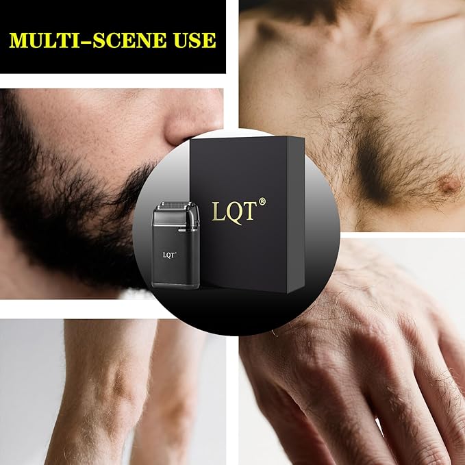 Latest 2-in-1 Electric Shaver Facial Mesh Shaver - Portable Cordless Shaver - Hidden Trimmer and Fast Charging Function - (3150 Mesh Holes, 60 Blades) Black