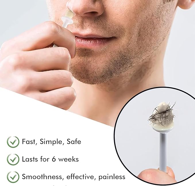 Nose Wax Kit, 120g Wax Beads, Nose Hair Wax for Men and Women, 15-20 Uses Painless Nasal & Ear Hair Removal With 40 Applicators, Wooden Sticks, Balm Wipes and Moustache Guards | Lasts up to 5 Weeks