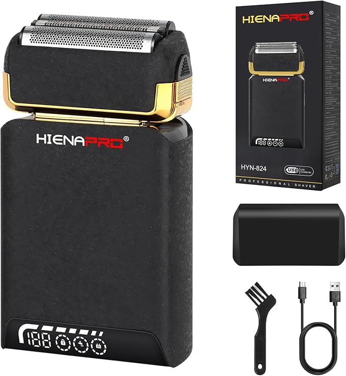 HIENA PRO Foil Shavers for Men- USB Rechargeable with LCD Display, Dual Blades, New Electric Razor for Men Face - Professional Cordless Shaving