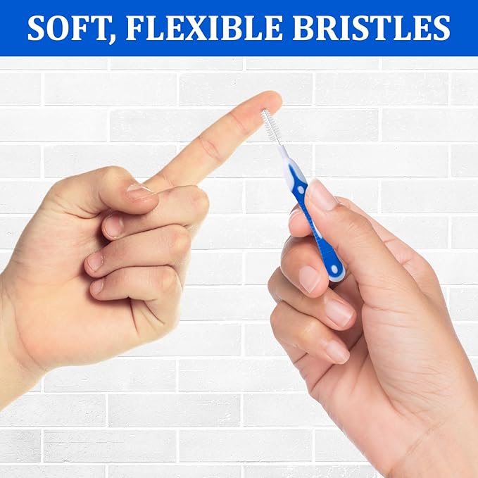interdental brushes, Soft Dental Brush for Teeth Cleaning dental floss picks|teeth cleaning tools| interdental brushes between teeth soft bristle toothpicks for removing dental plaque (6PCS, Blue)