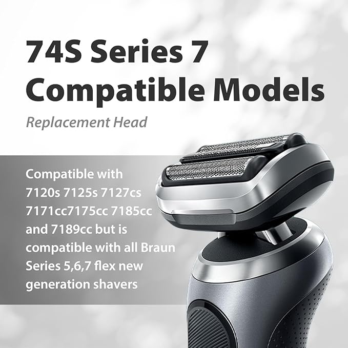 Series 74s Replacement Shaver Heads for Series 7 - Compatible with 7120s, 7125s,7127cs,7171cc,7175cc,Precision Blades Electric Razor Replacement Heads for Men, Fits All S7 Shavers.