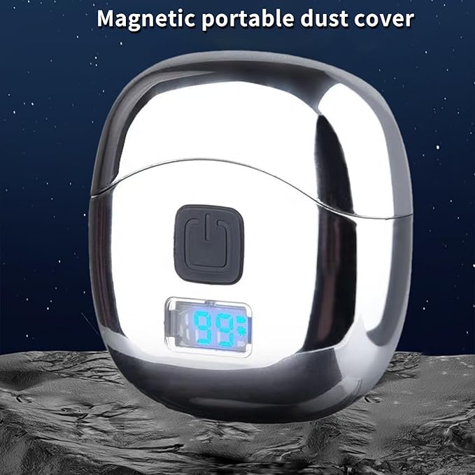 Electric Shaver for Men Mini, Portable Electric Razor with LED Display, Detachable Washable Head, Type-C Charging, Double Foil Rotary Shaver for Face