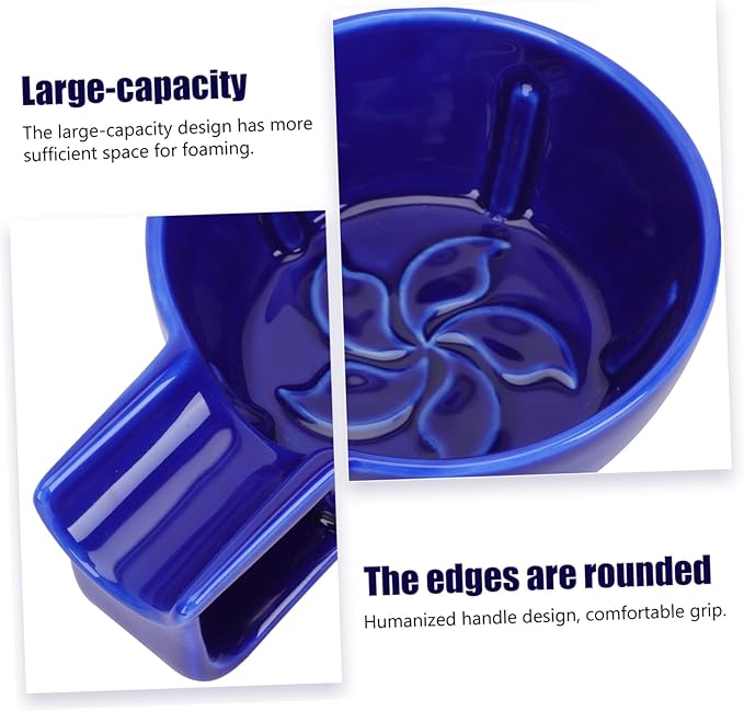 VALICLUD 1Pc Ceramic Shaving Bowl with Elegant Design Capacity for Easy Creation Men Shaving Supply for Home Use Comfortable Grip for Effortless Lathering
