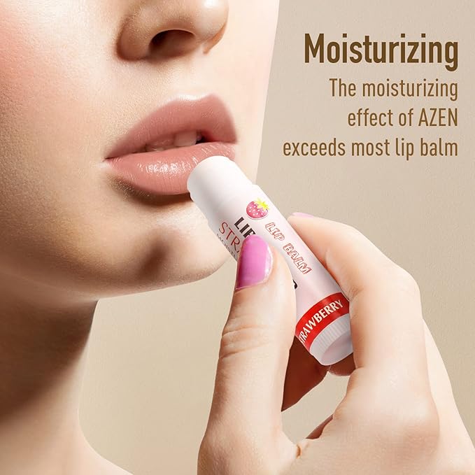 AZEN 120 Pack Lip Balm, Natural Lip Balm Bulk, Lip Care Product, Moisturizing Lip Balms for dry cracked lips - 12 Flavors
