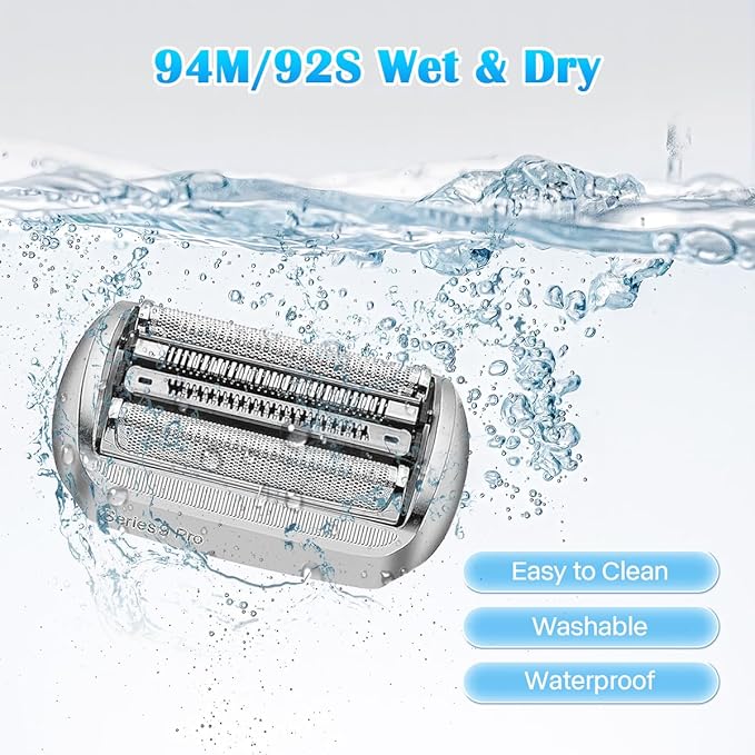 Series 9 94M Replacement Head - Compatible with Series 9 & 9 Pro Electric Shavers, Foil & Cutter Blades for Models 9290cc, 9291cc, 9370cc, 9293s, 9385