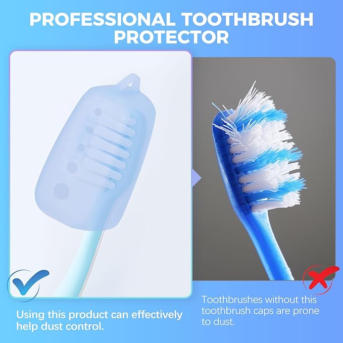 Lapfoon 5 Packs Toothbrush Covers, Silicone Toothbrush Covers Caps for for Electric Toothbrush Replacement Head & Manual Toothbrush, Toothbrush Travel Essentials