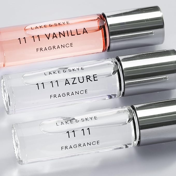 Lake & Skye 11 11 Azure Fragrance Oil Rollerball, 0.33 fl oz (10 ml) - Sheer, Floral, Musk
