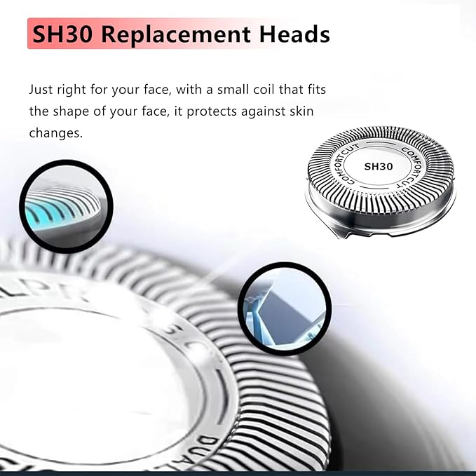 SH30 Replacement Heads Compatible with Philips Norelco Series 3000, 2000, 1000 and S738 Electric Shavers, Durableing Sharp for Philips Norelco Series 2000 Replacement Blades[9 Pack]