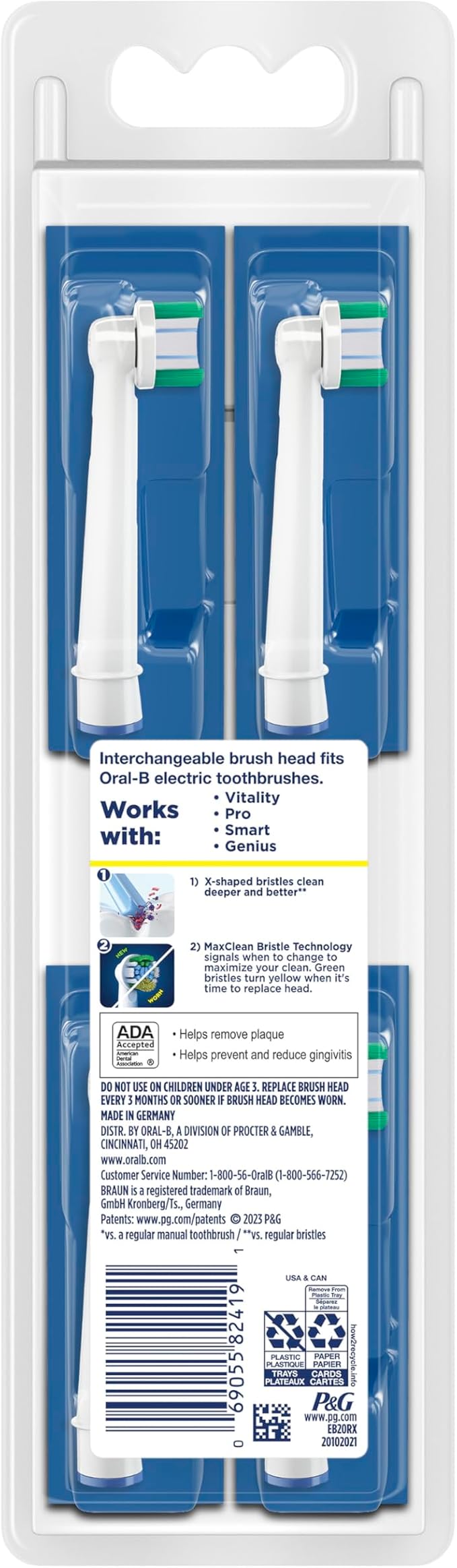 Precision Clean X-Filament Replacement Brush Heads, 4 Count