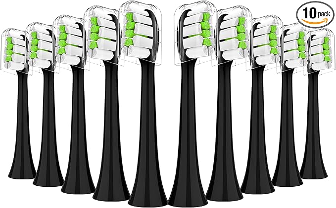 Replacement Toothbrush Heads Compatible with Philips Sonicare：10 Pack Soft Replacement Electric Brush Head Compatible with Phillips Sonicare Plaque Control Snap-on(with Protective Cover)