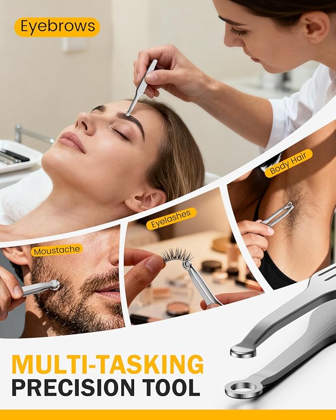 BEZOX Nose Hair Trimmer for Men & Women – Stainless Steel Nasal Hair Cutter & Round-Tip Safe Manual Body Trimmers for Men, Portable Facial Hair Remover - Silver