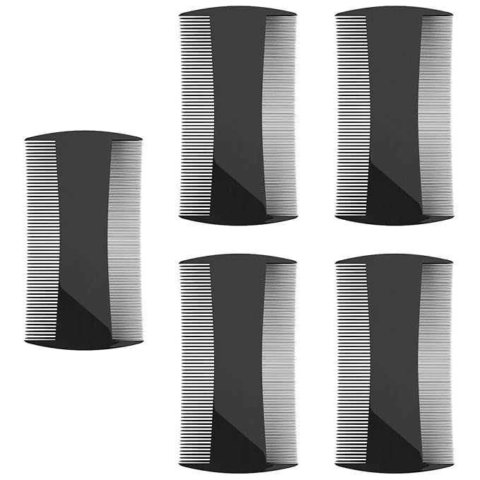 5 Pack Double-Sided Pocket Comb for Hair, Beards & Mustaches | Fine & Coarse Teeth, Everyday Comb For Detangling Knots, Beard Care & Grooming