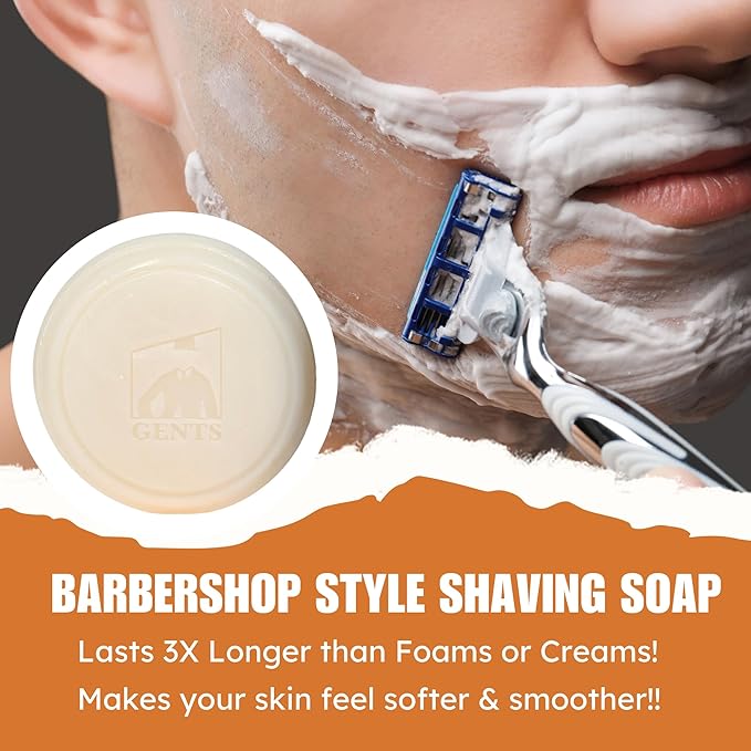 G.B.S 97% Bay Rum All-Natural Shave Soap Made with Shea Butter Coconut Oil, Avocado Oil, Balm Soap Towel & Travel Kit