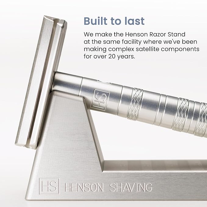 The Henson Razor Stand - Lightweight and Highly Durable Safety Razor Stand for Men and Women - Aluminum Razor Holder Designed for Henson AL13, Henson AL13-M, Henson Ti22