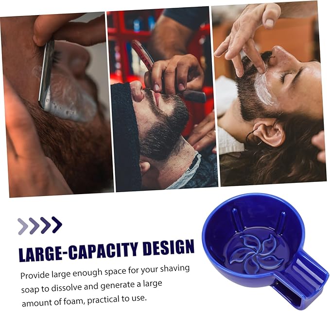 VALICLUD 1Pc Ceramic Shaving Bowl with Elegant Design Capacity for Easy Creation Men Shaving Supply for Home Use Comfortable Grip for Effortless Lathering