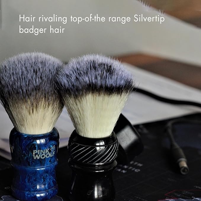 Synthetic Shaving Brush – 24mm Knot Soft Bristle Shaving Brush Men, Black Tuxedo Handle, Effortless Lathering, Ideal for All Skin Types & Daily Use