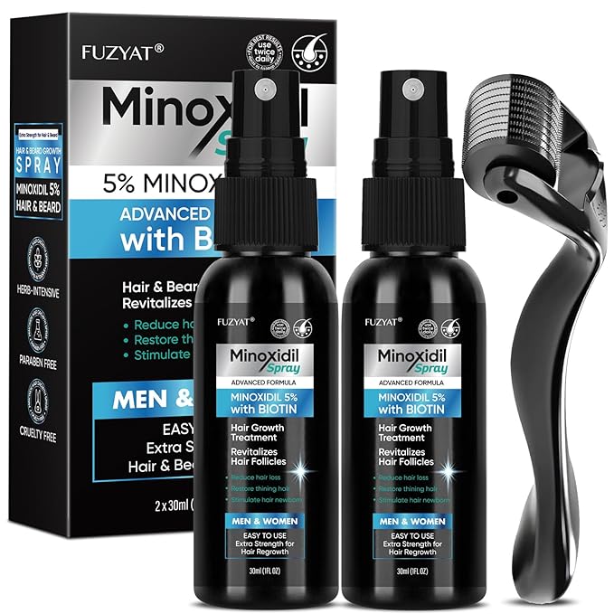 5% Minoxidil for Men Hair Loss Treatment, Minoxidil for Women Hair Growth Spray, For Men & Women, Supports Thinning Hair, With Biotin, Easy Daily Application (60ml)