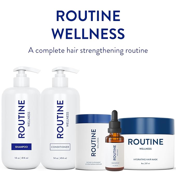 Routine Wellness Anti-Thinning Deep Conditioner for Thinning Hair - DHT Blocker for Hair Loss in Men & Women - Promotes Healthy Hair - Orchid & Apricot 14oz