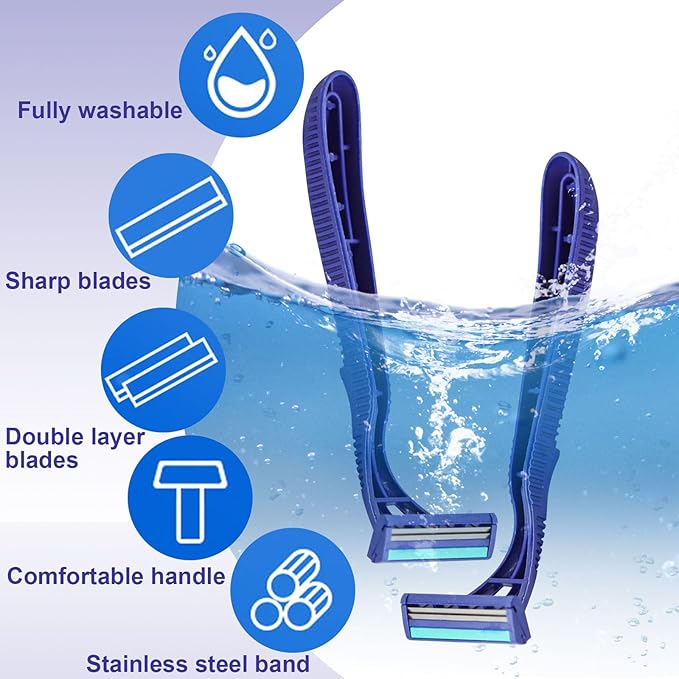 Disposable Razors, Bulk Razors With Knife Caps, Individually Packaged, Razors In Bulk Suitable For Hotels, Shelters, Homeless People, Nursing Homes, Charities, Churches (50-PACK)