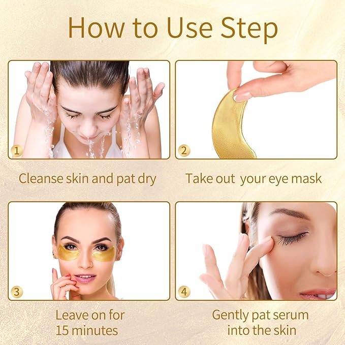 Under Eye Patches, 20 Pairs Eye Mask for Dark Circles,Puffy Eyes,Undereye Bags,Wrinkles,Eye Mask Patches with Hyaluronic Acid, 24K Gold,Rose & Aloe Vera,Eye Treatment Skin Care for Men & Women Gift