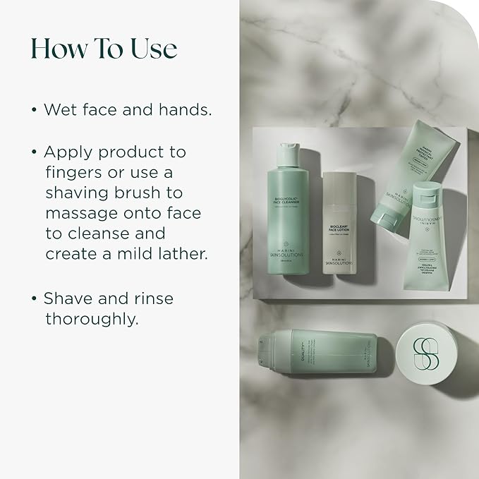 Marini SkinSolutions Shave & Cleansing Gel - Cleanses, Soothes Skin, Increases Glide & Reduces Irritation - Cruelty Free - Made in the USA - 6 fl oz