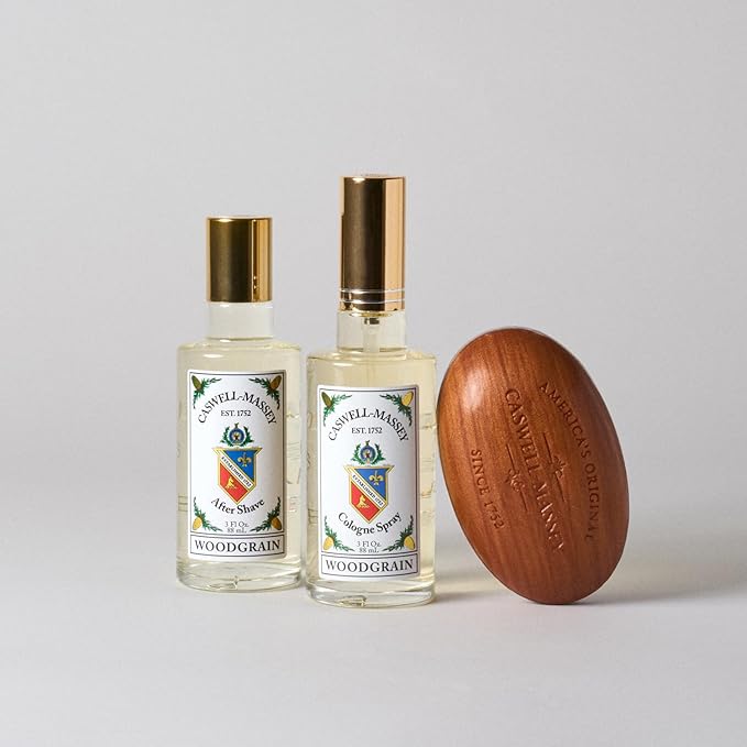 Caswell-Massey Woodgrain Sandalwood Cologne Spray, Spicy Sandalwood with Cedar and Hints of Citrusy Musk, Fragrance for Men, Made in USA, 0.25 Oz
