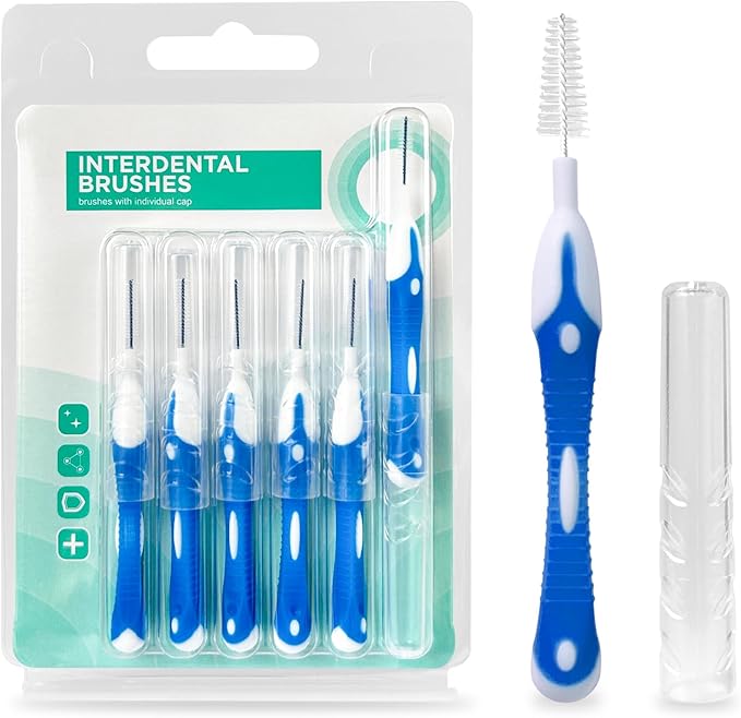 interdental brushes, Soft Dental Brush for Teeth Cleaning dental floss picks|teeth cleaning tools| interdental brushes between teeth soft bristle toothpicks for removing dental plaque (6PCS, Blue)