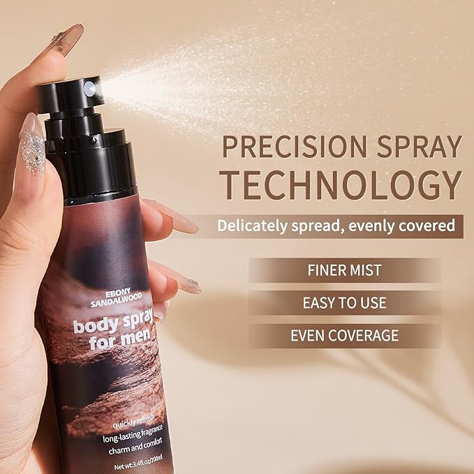 Body Spray For Men, Aluminum Free Deodorant for Men, Mens Body Spray, Powerful Freshness Gentle Formula, Alcohol-Free Suitable for All Skin Types 3.4fl.oz*3pcs