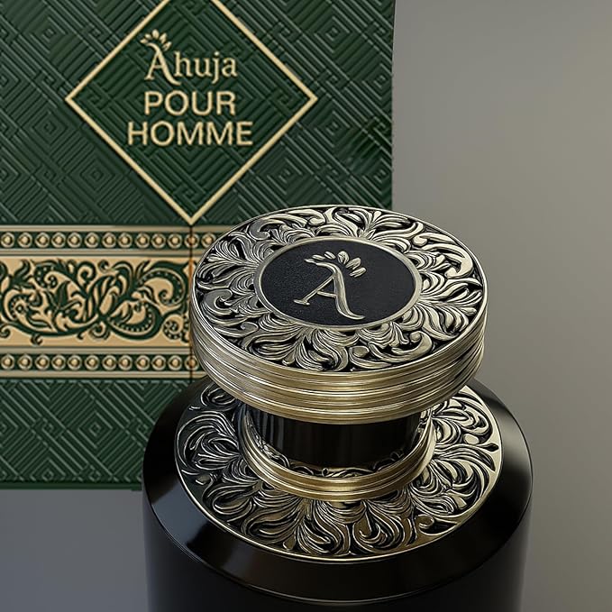 AHUJA Pour Homme Eau de Parfum for Men 3.4 fl oz – Long Lasting Men’s Fragrance w/Citrus & Fruity Notes – Original Cologne for Men – Bold, Elegant & Luxury Perfume Gift for Him – Premium EDP Scent