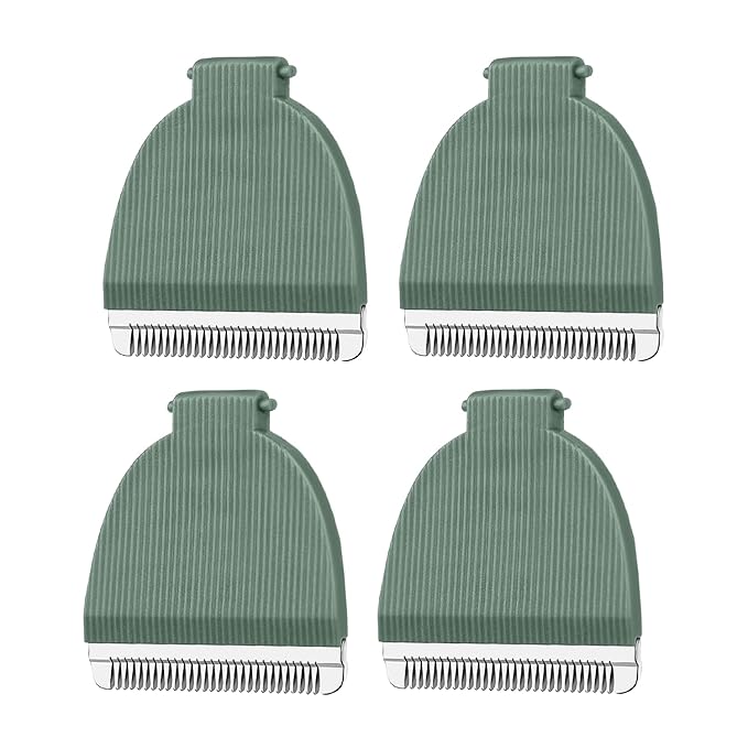 4 Packs Green Replacement Blades for Meri-dian Trimmer,Compatible with Meridian Body Trimmer Onyx & Sage，Hygienic Ceramic Replacement Blades