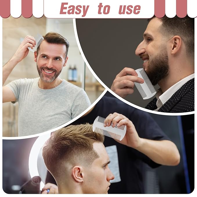 Metal Comb for Men, 2 Pack Stainless Steel Beard Comb Mini Portable Travel Combs Anti-Static Dual Action Fine & Wide Teeth Mustache Combs for Wallet Purse Pocket Car
