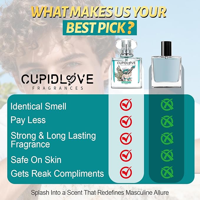 CUPIDLOVE Eau De Parfum Spray Mens Pheromone Cologne - Long Lasting Perfume, Ideal Mens Gift for Special Occasions & Daily Elegance, A Bold and Captivating Fragrance 1.7 Fl Oz