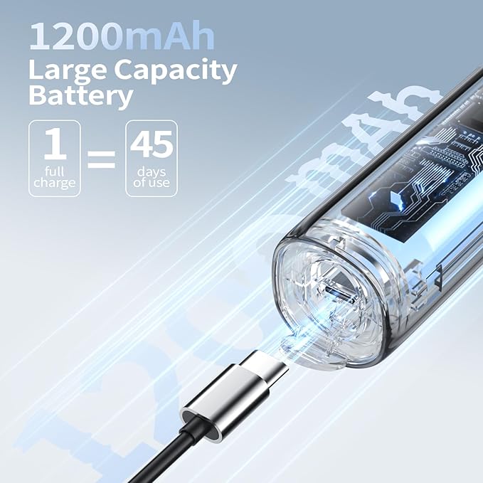 Sonic Electric Toothbrush Adults: 38400 VPM Deep Clean Rechargeable Toothbrush with Smart Display Real-Time Battery, 4 Modes, 6 Brush Heads & 45-Day Battery, Built-in Smart Timer Home Travel Essential
