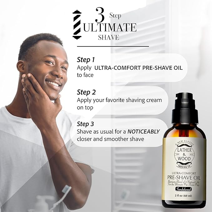 Best Pre-Shave Oil, Sandalwood, Premium Shaving Oil for Effortless Smooth Irritation-free Shave. 2 Oz …