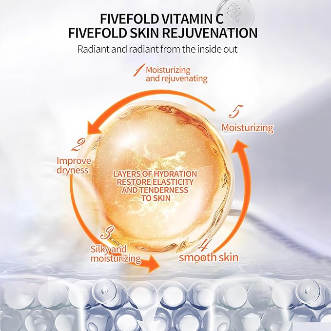 BLUE LOVE Five Vitamin C Face Essence for Women & Men- Nourishing Facial Moisturizer, Hydrating Serum for Radiant Skin Care
