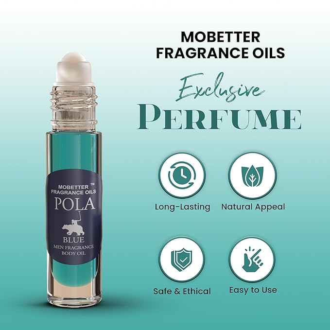 MOBETTER FRAGRANCE OILS Pola Blue Cologne Body Oil for Men (10ml Roll On)