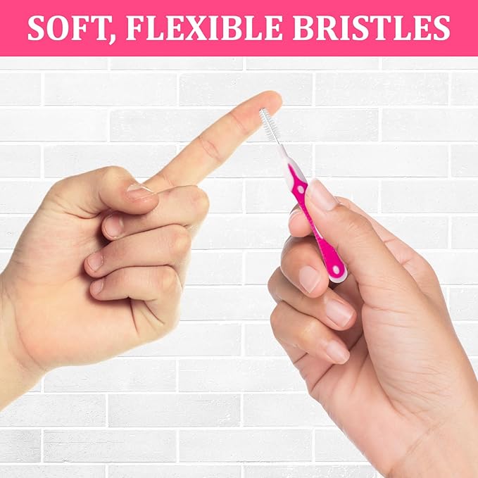 interdental brushes, Soft Dental Brush for Teeth Cleaning dental floss picks|teeth cleaning tools| interdental brushes between teeth soft bristle toothpicks for removing dental plaque (6PCS, Red)