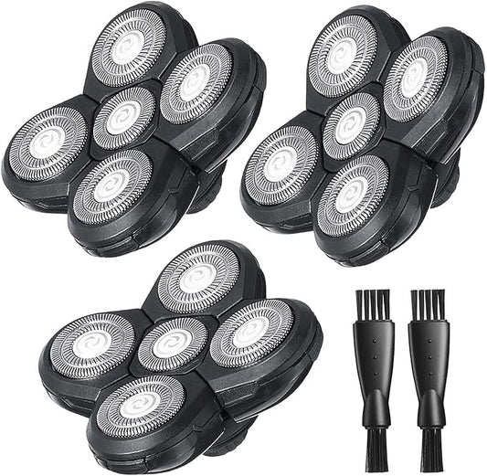 Groomi Replacement Blades Compatible with Baldie Pro Head Shaver, Head Shaver Replacement Heads, 3 Pack Razor Blades Refills Head Shavers for Bald Men, 2 Cleaning Brush