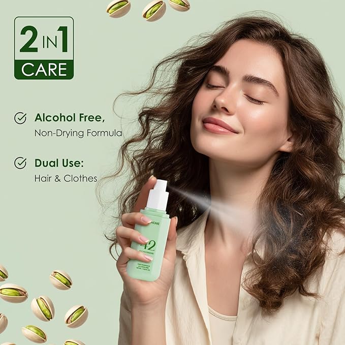 Hair Perfume for Women & Men, Alcohol-Free Coconut Pistachio Hair & Body Mist, Lightweight Long-Lasting Fragrance Mist for Hair, Body & Fabric, Birthday & Valentine’s Day Gift, 100ml / 3.38 fl oz