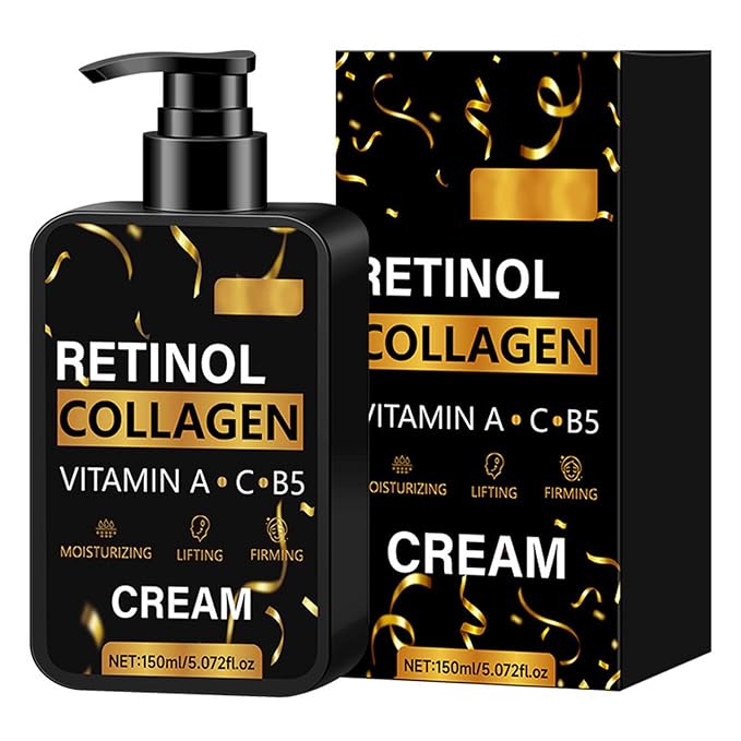 Men's Retinol Face Cream Moisturizer Anti Wrinkle Collagen Cream with Vitamin A, C, B5, Natural Night Cream, Facial Mens Skin Care To Reduce Fine Lines, Lifting and Firming Skin