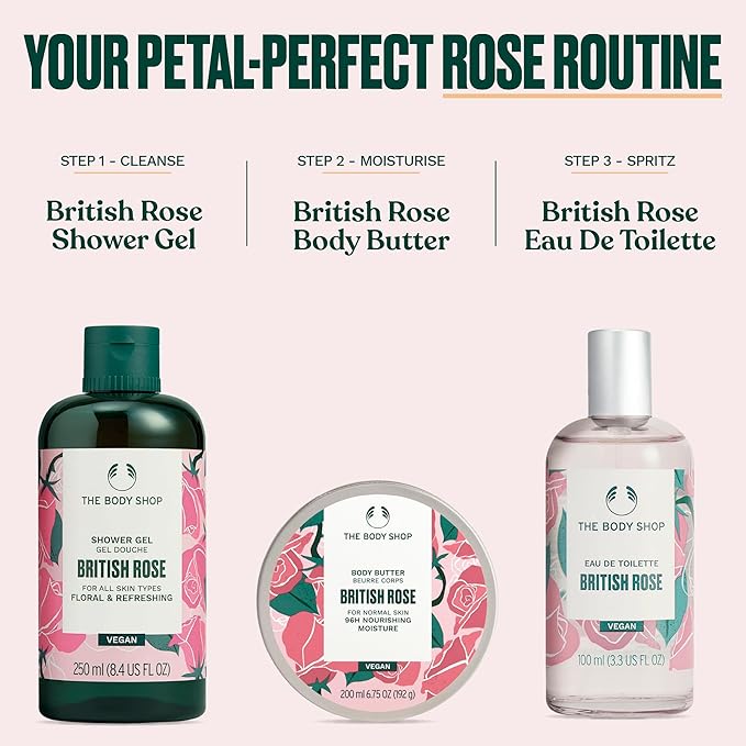 The Body Shop British Rose Shower Gel, 8.4 Fl Oz