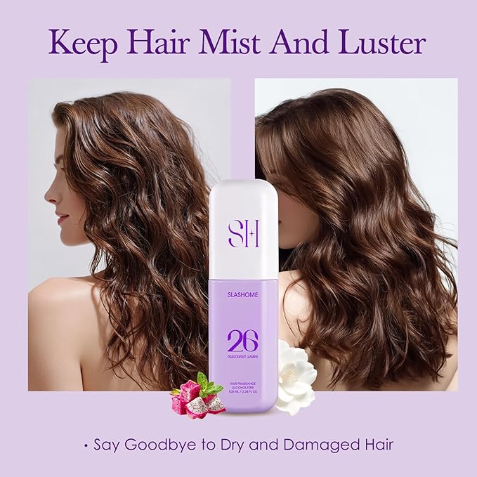 Hair Perfume for Women & Men, Alcohol-Free Dragonfruit Jasmine Hair & Body Mist, Lightweight Long-Lasting Fragrance Mist for Hair, Body & Fabric, Birthday & Valentine’s Day Gift, 100ml / 3.38 fl oz
