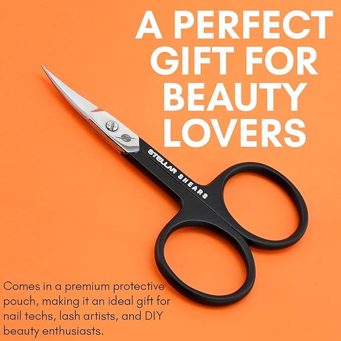 Precision Cuticle Scissors – Extra Sharp Curved Stainless Steel Blades for Nail, Eyebrow & Dry Skin Trimming – Professional Manicure & Pedicure Scissors for Women & Men (Black)
