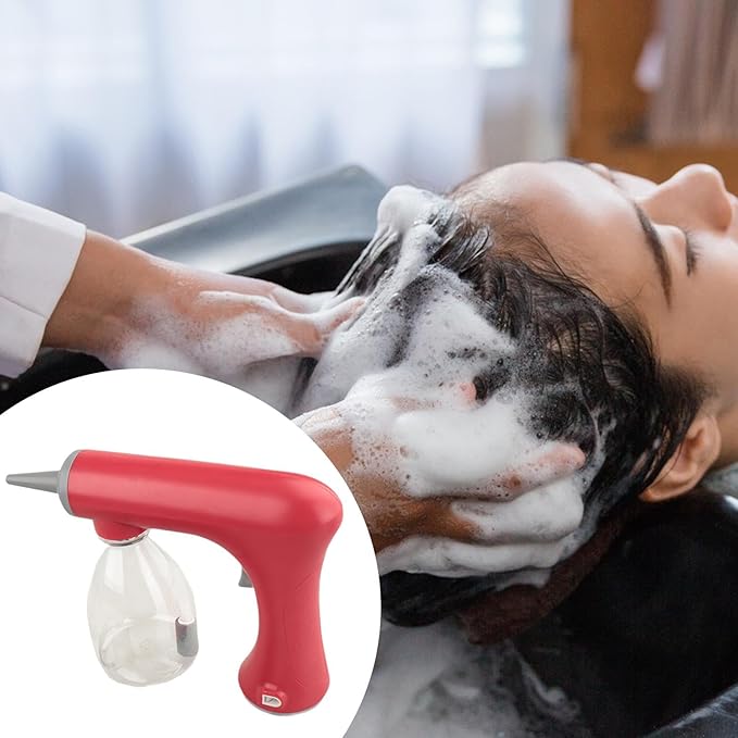 Perming Foaming Machine Lather Maker Hot Lather Machine USB Charging for Barber Shop, red 300ml