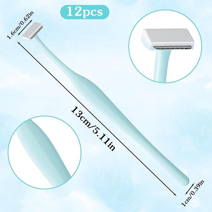 12 PCS Mini Eyebrow Razor, Eyebrow Razor Men Facial Razors for Women & Men with Protective Cover Facial Hair Removal Eye Brow Razors Eyebrows Trimmer Kit for Face and Eye Brow