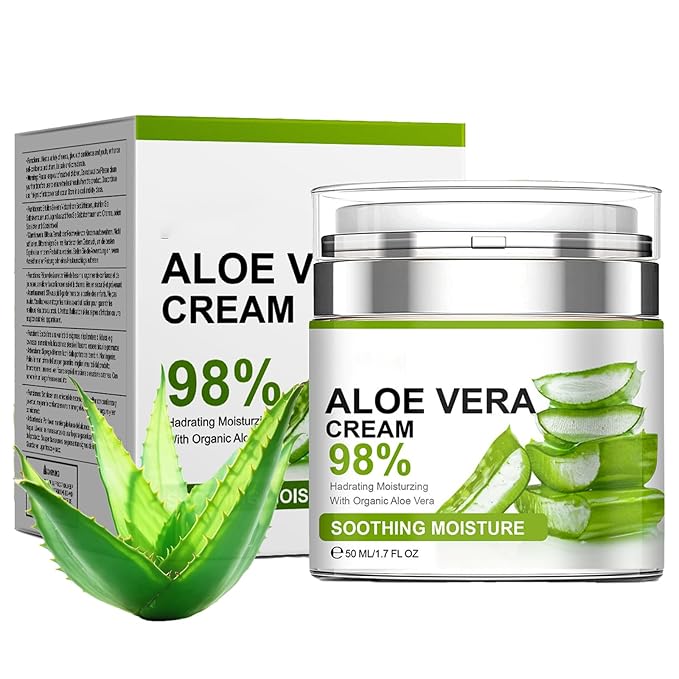 98% Aloe Vera Moisturizer Face Cream,Face Moisturizer with Pure Aloe Vera, Soothing,Moisturizing and Delicate Skin Anti Wrinkle Face Cream for Dry Skin,Acne Scars Moisturizing Cream for Men and Women