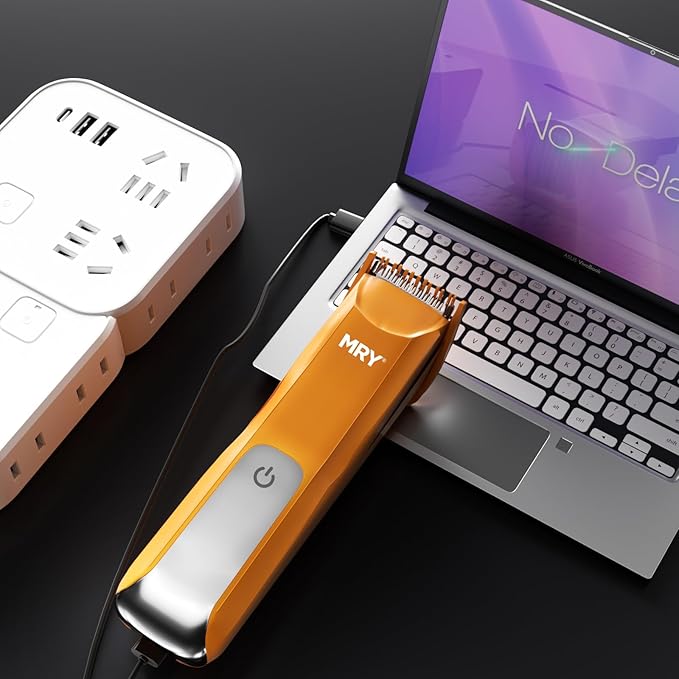 MRY Groin Trimmer for Men Women Ipx6 Waterproof USB Charging Trimmer/Light and Ceramic Blade Electric Trimmer for Men Women for Pubic/Body/Groin Grooming/Face/Legs/Facial (Orange Color)