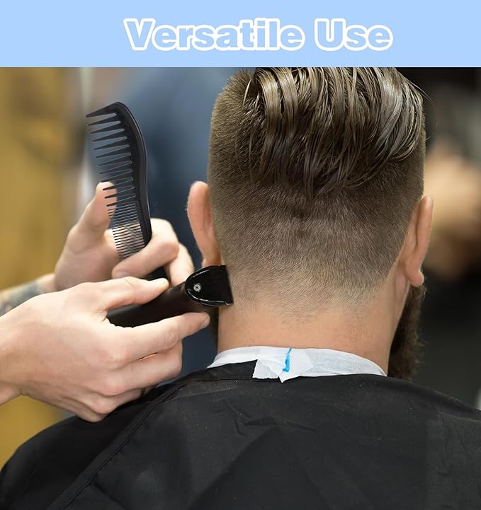 4 Pcs Boys Comb, 2-In-1 Plastic Comb, Wide and Fine Double Tooth Black Combs & Blue Combs for Men, Women All Hair Types, Beard and Mustache (2 Colors)