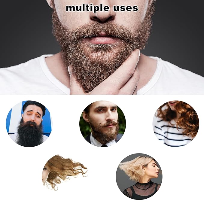 Ouligay 4pcs Folding Mustache Comb - Mini Portable Beard Grooming for Men - Fine Teeth Plastic Pocket Comb for Hair Care Styling - Black