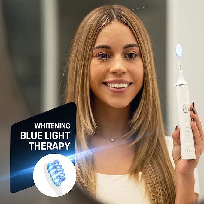 SPARX - Toothbrush Replacement Heads, Brush Heads with Blue Light Therapy for Gum Care, Replacement Brush Heads, White, 2 Pack…
